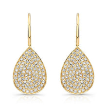 14KT Yellow Gold Diamond Small Pear Shaped Earrings