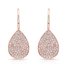 14KT Rose Gold Diamond Small Pear Shaped Earrings