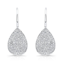 14KT White Gold Diamond Small Pear Shaped Earrings