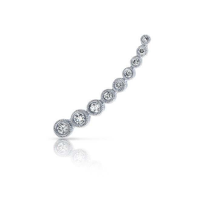 14KT White Gold Diamond Shooting Star Ear Cuff