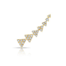 14KT Yellow Gold Diamond Triangle Ear Cuff