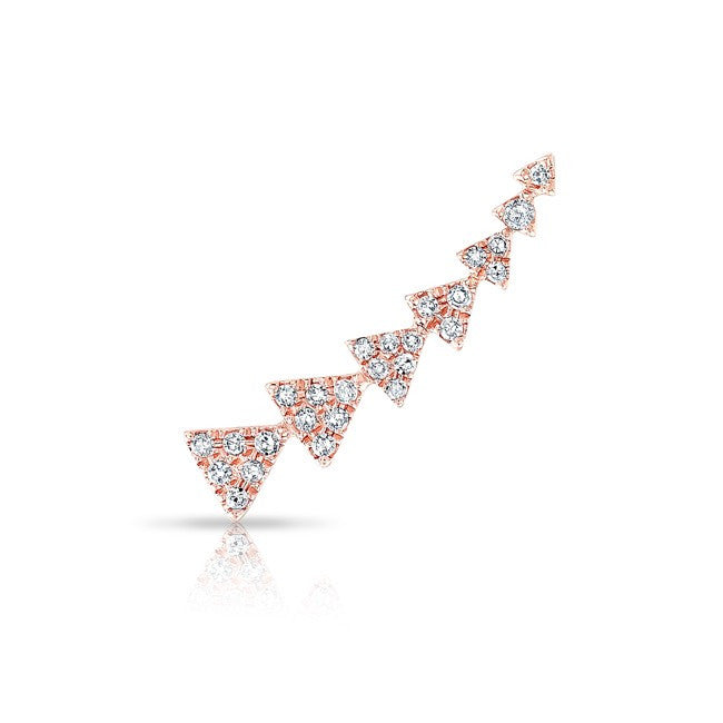 14KT Rose Gold Diamond Triangle Ear Cuff