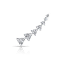 14KT White Gold Diamond Triangle Ear Cuff