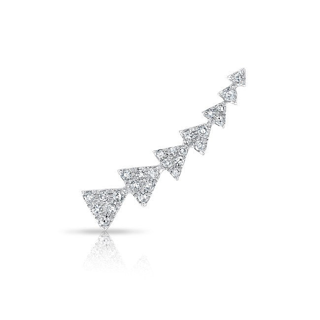 14KT White Gold Diamond Triangle Ear Cuff