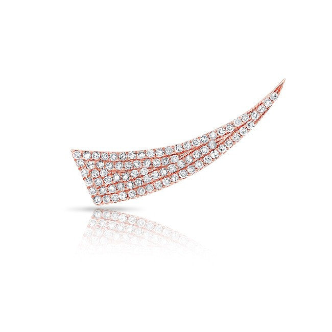 14KT Rose Gold Diamond Horn Ear Cuff