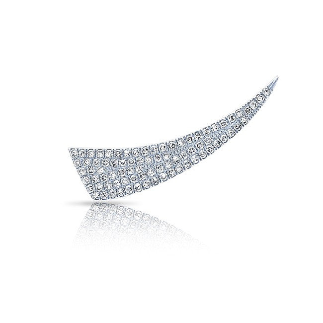 14KT White Gold Diamond Horn Ear Cuff
