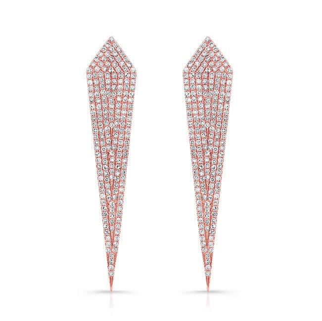 14KT Rose Gold Diamond Spear Earrings