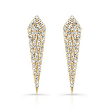 14KT Yellow Gold Diamond Mini Spear Earrings