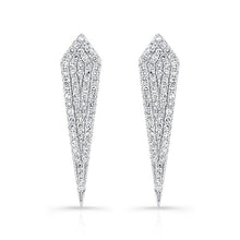 14KT White Gold Diamond Mini Spear Earrings