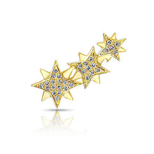 14KT Yellow Gold Diamond Stars Ear Cuff