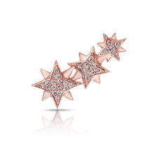 14KT Rose Gold Diamond Stars Ear Cuff