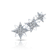 14KT White Gold Diamond Stars Ear Cuff
