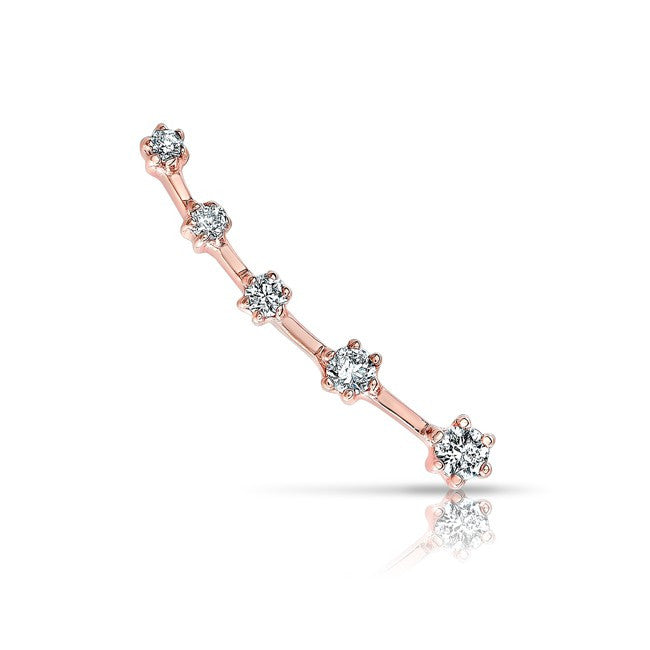 14KT Rose Gold Diamond Organic Ear Cuff