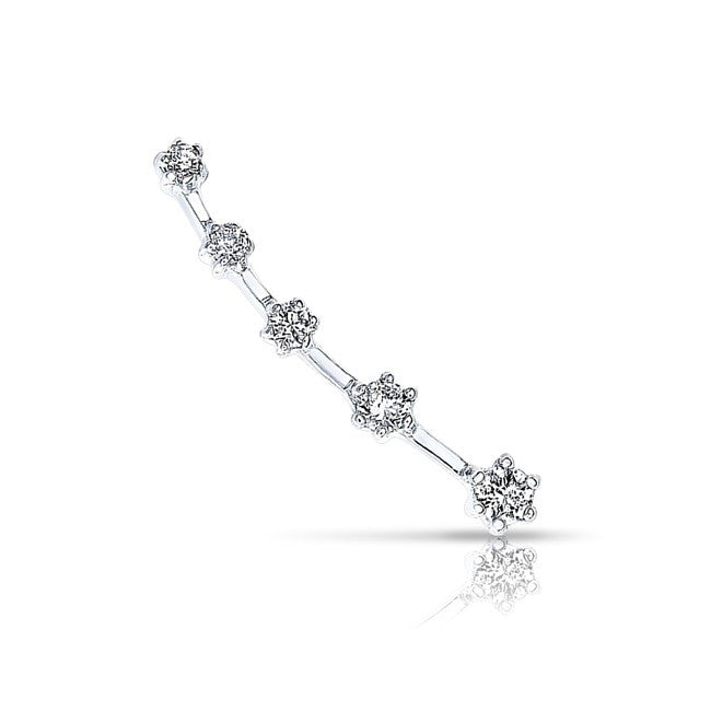 14KT White Gold Diamond Organic Ear Cuff
