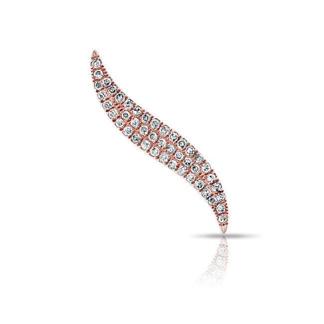 14KT Rose Gold Diamond Swerve Ear Cuff
