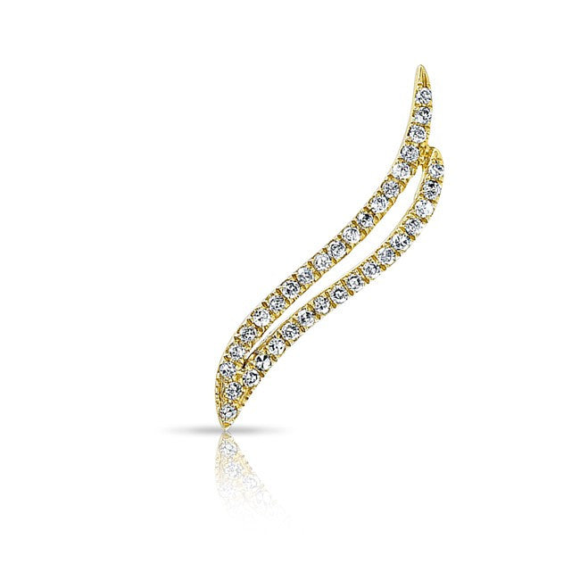 14KT Yellow Gold Diamond Flame Ear Cuff
