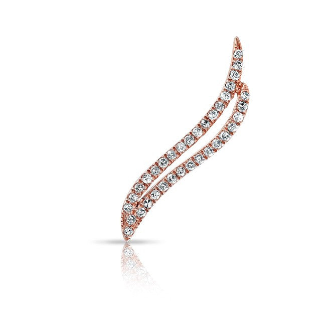 14KT Rose Gold Diamond Flame Ear Cuff