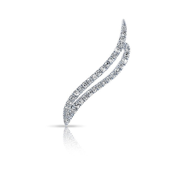 14KT White Gold Diamond Flame Ear Cuff