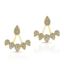 14KT Yellow Gold Diamond Tiara Floating Earrings