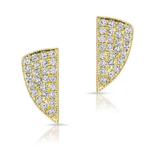 14KT Yellow Gold Diamond Veer Stud Earrings