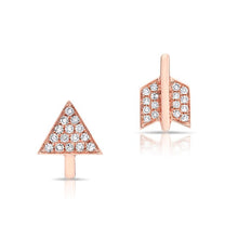 14KT Rose Gold Diamond Split Arrow Stud Earrings