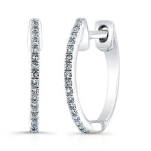 14KT White Gold Diamond Huggie Earrings