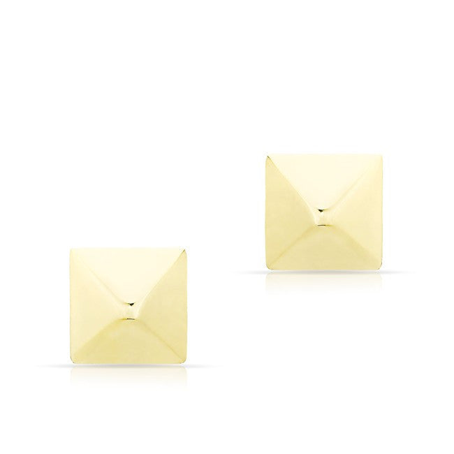 14KT Yellow Gold Pyramid Stud Earrings