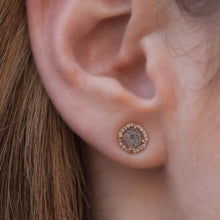 14KT Rose Gold Mini Diamond Slice Stud Earrings