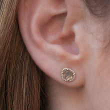 14KT Yellow Gold Diamond Slice Stud Earrings