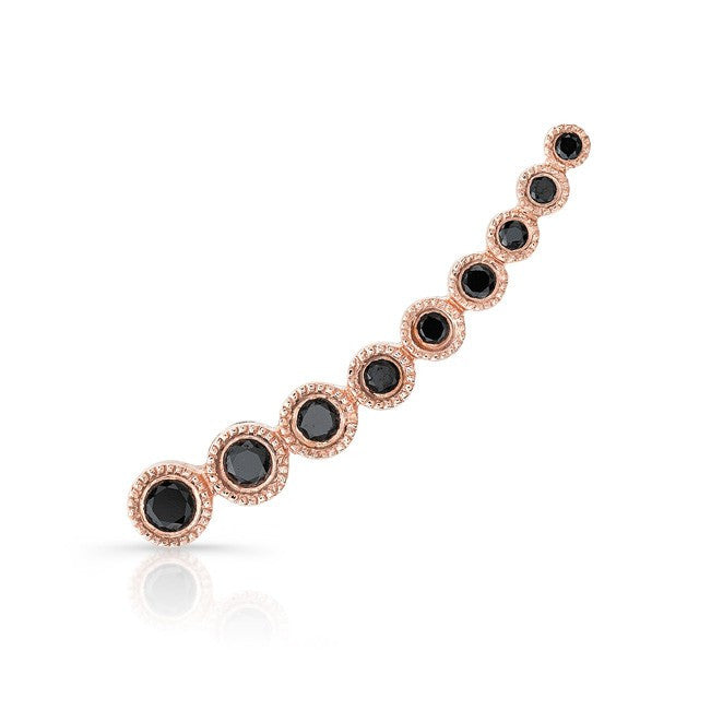 14KT Rose Gold Black Diamond Shooting Star Ear Cuff