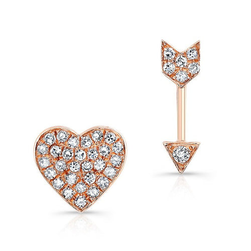 14KT Rose Gold Diamond Cupid Earrings
