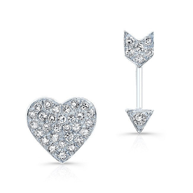 14KT White Gold Diamond Cupid Earrings