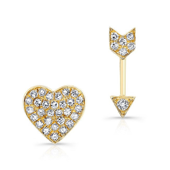 14KT Yellow Gold Diamond Cupid Earrings