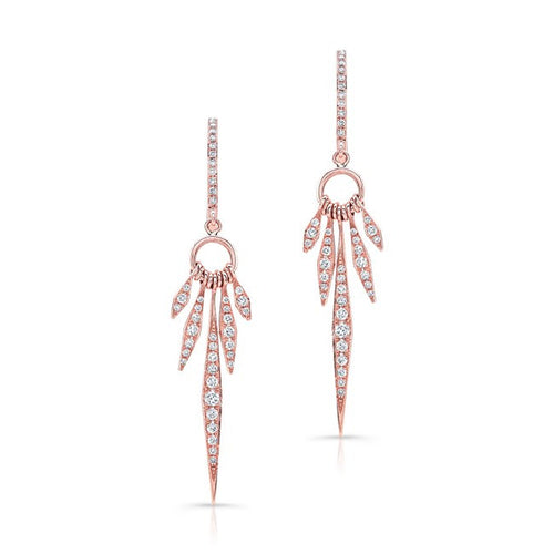 14KT Rose Gold Diamond Dream Catcher Earrings