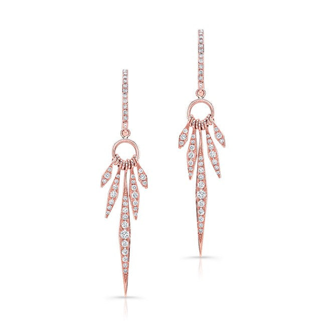 14KT Rose Gold Diamond Dream Catcher Earrings