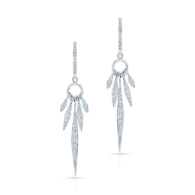 14KT White Gold Diamond Dream Catcher Earrings