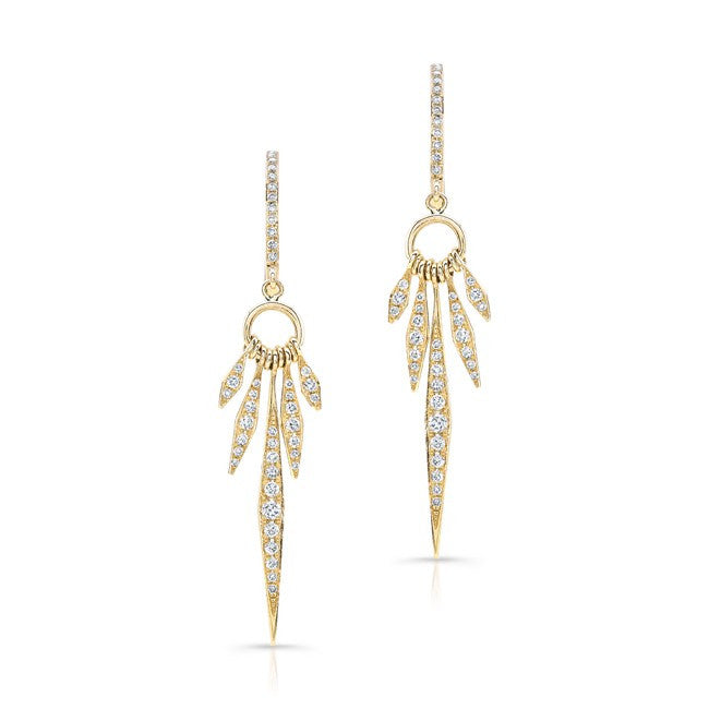 14KT Yellow Gold Diamond Dream Catcher Earrings