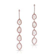 14KT Rose Gold Quadruple Diamond Slice Earrings