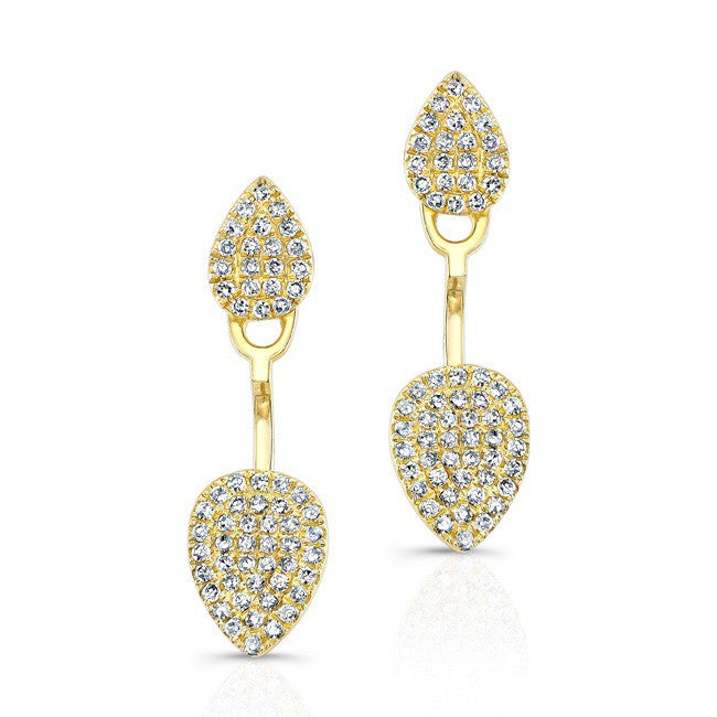 14KT Yellow Gold Pear Shaped Floating Earrings