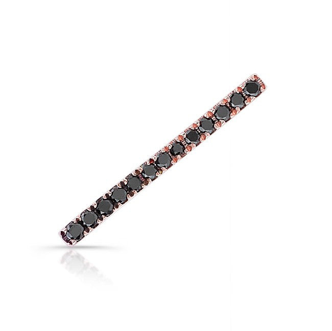 14KT Rose Gold Black Diamond Bar Ear Cuff