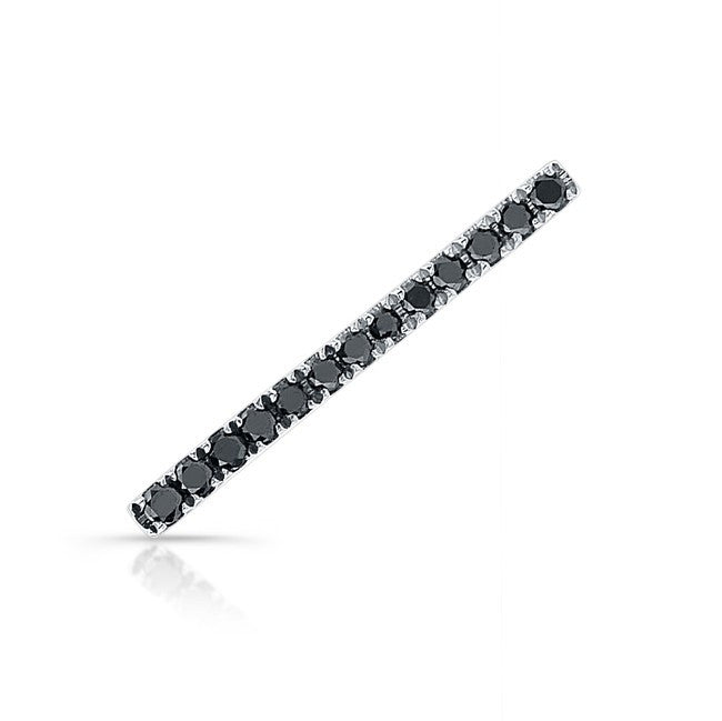 14KT White Gold Black Diamond Bar Ear Cuff