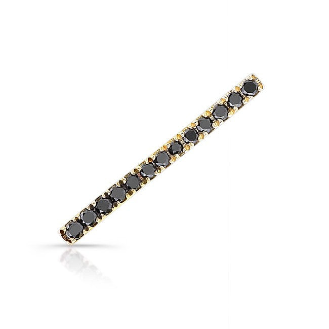 14KT Yellow Gold Black Diamond Bar Ear Cuff
