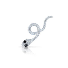 14KT White Gold Black Diamond Snake Ear Cuff