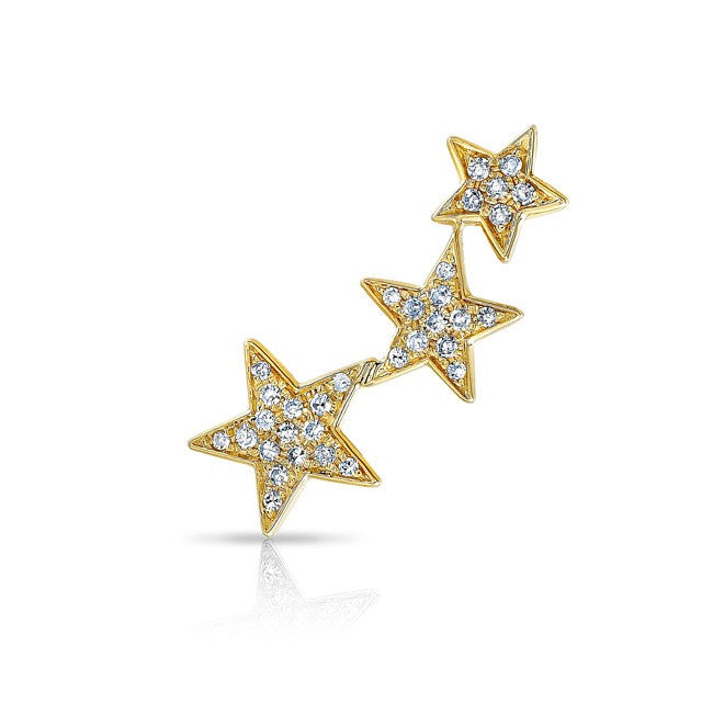 14KT Yellow Gold Diamond Etoile Ear Cuff