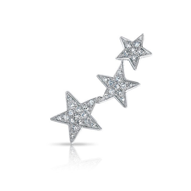 14KT White Gold Diamond Etoile Ear Cuff