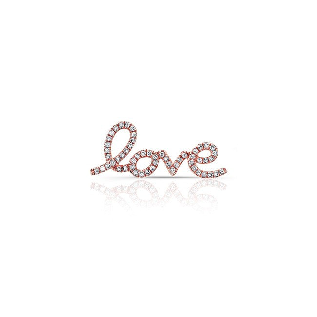 14KT Rose Gold Diamond Love Ear Cuff