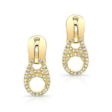 14KT Yellow Gold Diamond Zipper Earrings