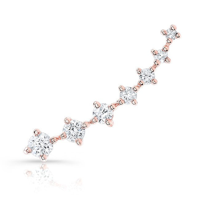 14KT Rose Gold Large Diamond Organic Ear Cuff