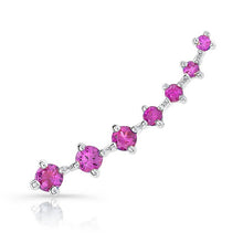 14KT White Gold Large Ruby Organic Ear Cuff