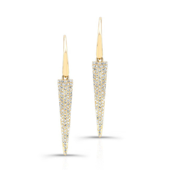 14KT Yellow Gold Diamond Dagger Drop Earrings